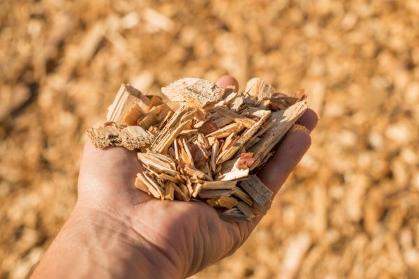 Wood Chips Spreading in Mechanicsville