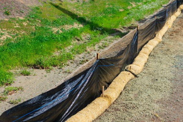 Straw Wattle Installation in Mechanicsville